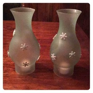 2 Gorgeous handcrafted hurricane candle covers.